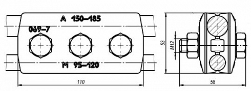 Зажим переходной КС-069-7 (ПАМ)